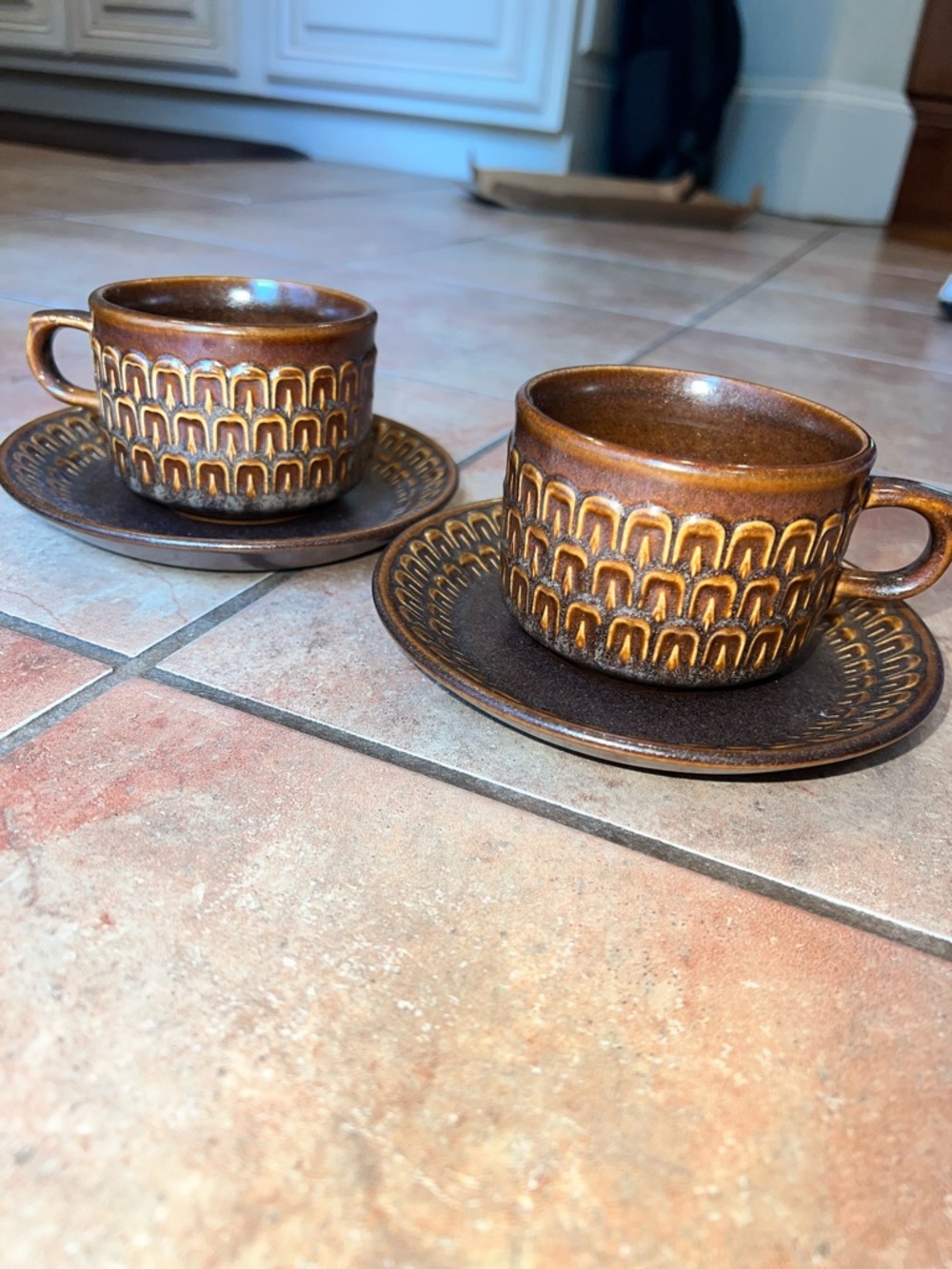 Vintage Wedgwood Pennine 1960s cup and saucer set of 2